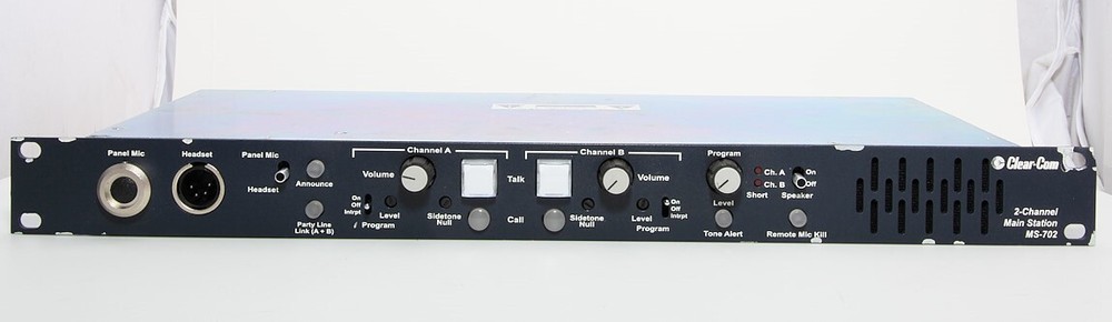 Used ClearCom Encore MS702 MS-702 Wired Intercom Rack Mount Main Base Station