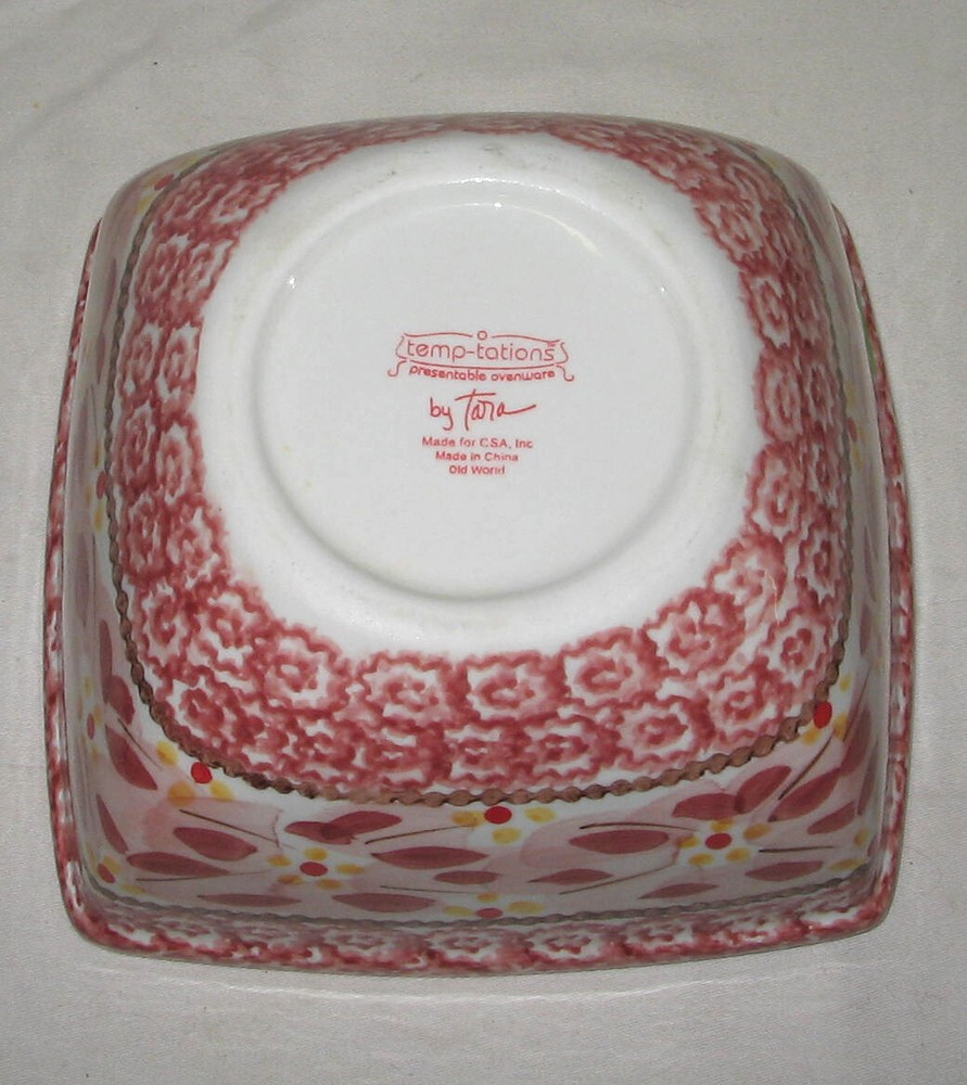 Deep Nesting Casserole Dishes Temptations by Tara Square Square Red Cranberry