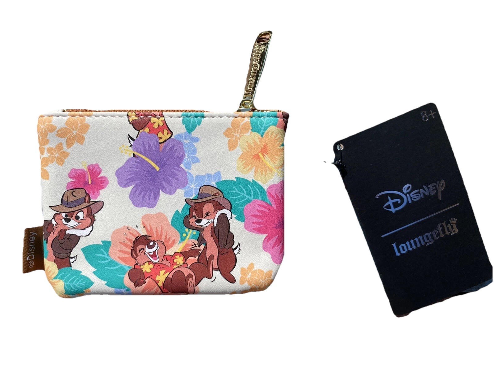 NEW Disney Loungefly Chip & Dale Coin Purse Rescue Rangers Hawaiian Zip Pouch