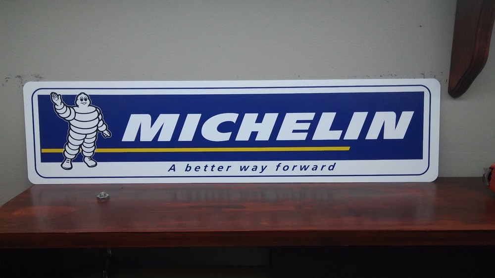 MICHELIN TIRES LOGO Aluminum Sign  6" x 24"