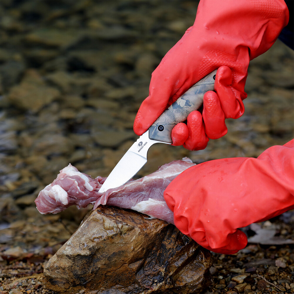 MOSSY OAK 8 Pcs Outdoor Hunting Knife Kits Steel Stick Caping Knife & Bone Saw