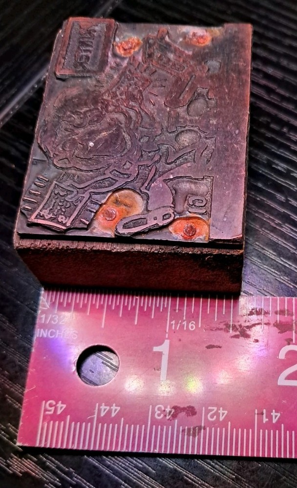 1928 Printer Letterpress Block. Printer Advertising