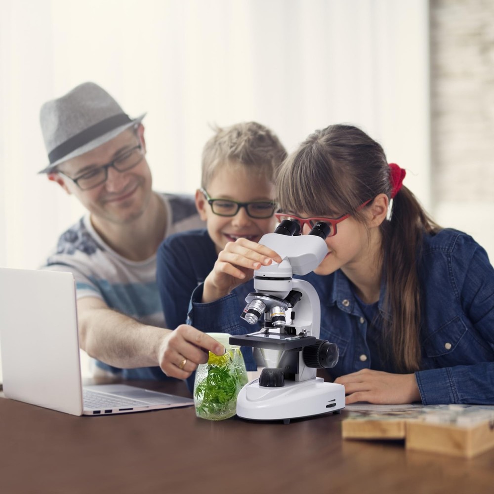 SELFIE CAT Laboratory Microscope for School, Binocular Compound Microscope 20...
