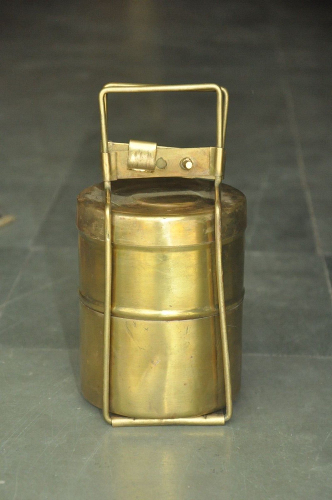 Vintage Brass 2 Compartment Handcrafted Solid Fine Lunch/Tiffin Box