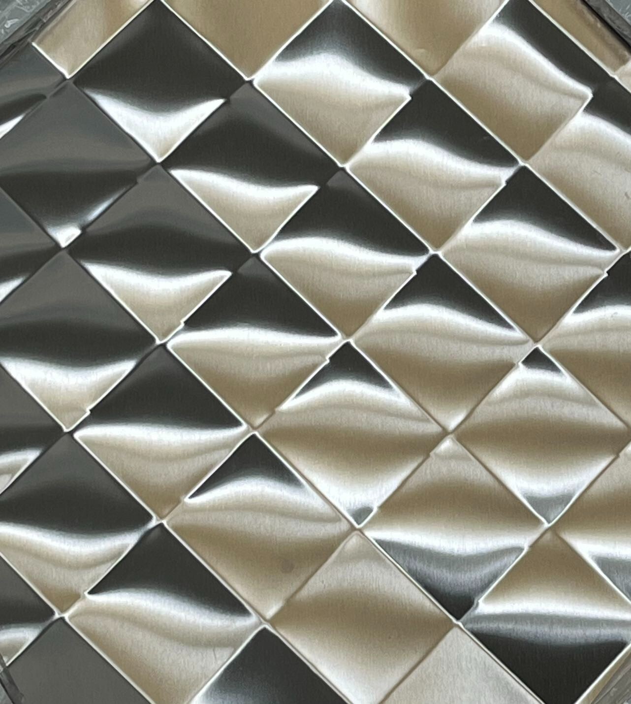 48X120 Diamond Stainless Steel Quilted Wall Back Splash Restaurant Food Truck