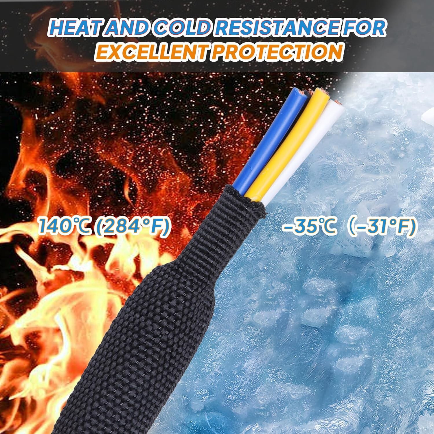 Black 2:1 Ratio Automotive Heat Shrink Braided Sleeving Tube Protect Cable/Wires