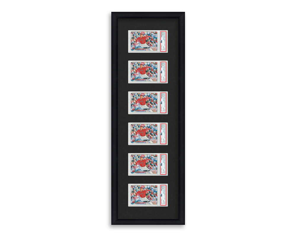 PSA Graded Card Frame Display Holds (6) Slabs Baseball, UV Protection (optional)