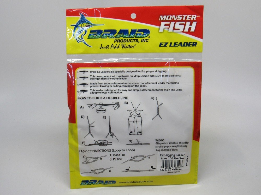 Braid Ezz Jigging Leader, 6-Feet, 100-Pound