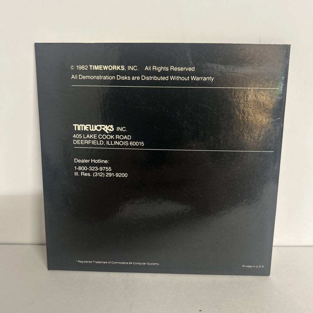 Commodore 64 Timeworks Demonstration Disk Inventory Management Sales