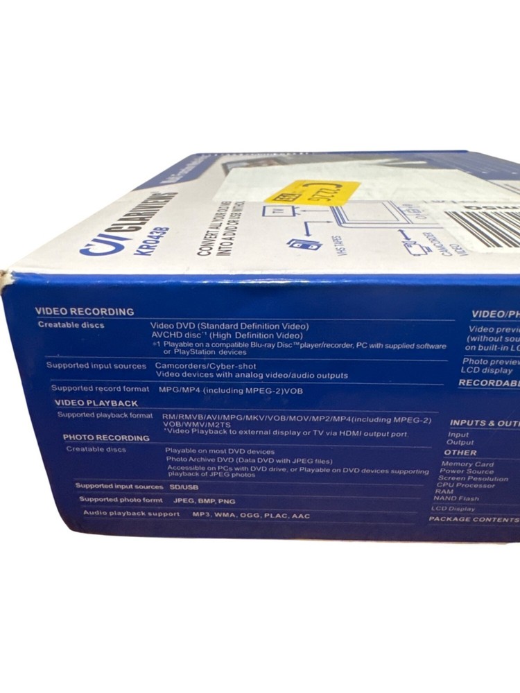 Clariviews KR043B Multi Function Media Recorder - New, Open Box