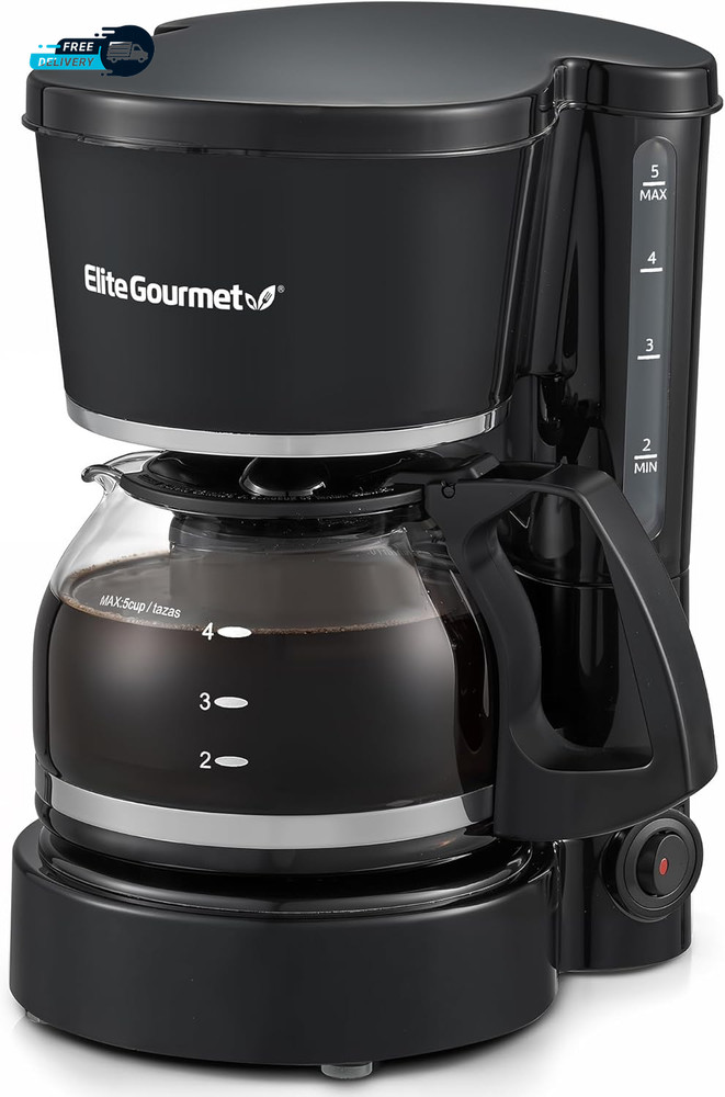 EHC-5055 Automatic 5-Cup Brew & Drip Coffee Maker with Pause N Serve Reusable