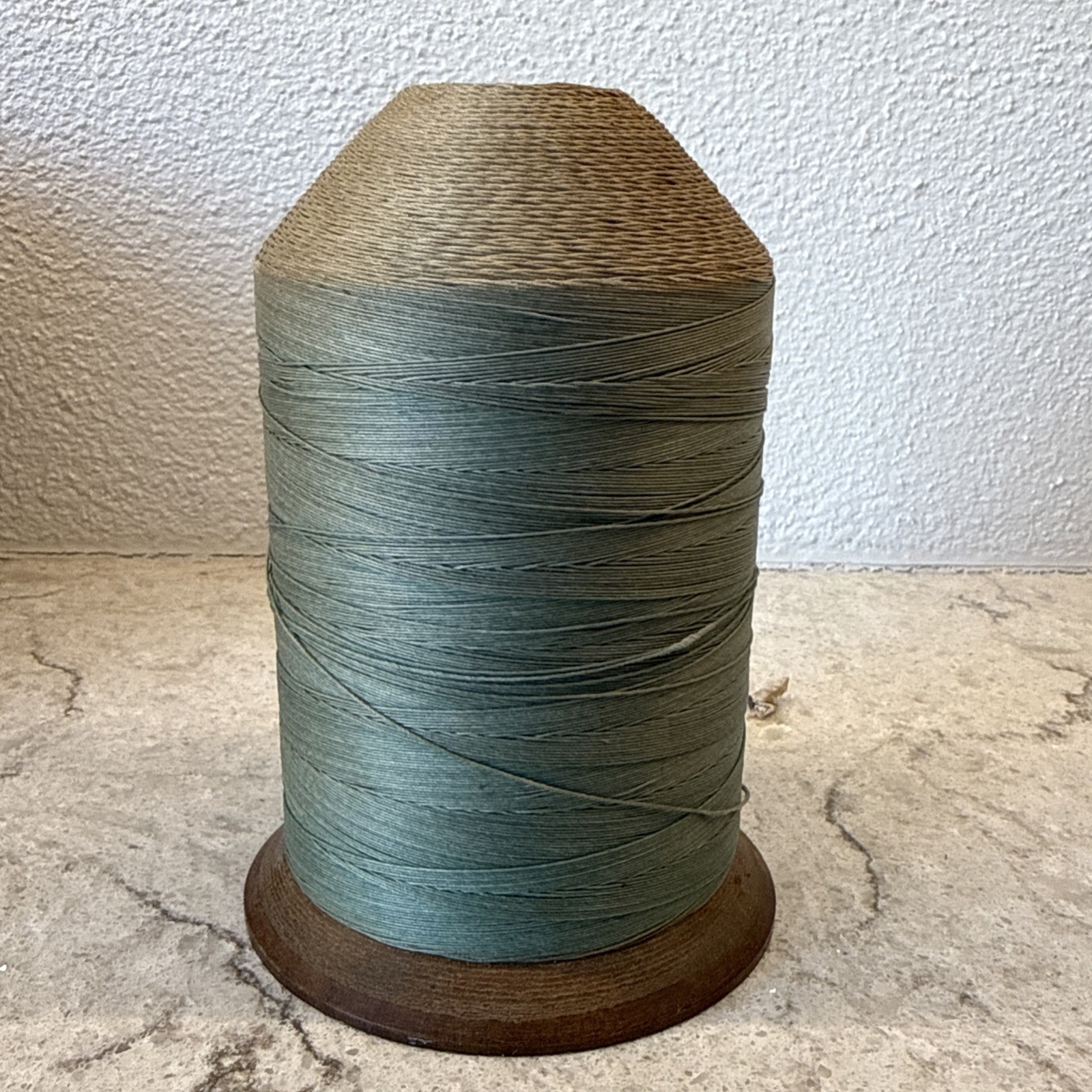 Vintage American Thread Company Partial Wooden Spool Huron 4 Cord Cotton Thread