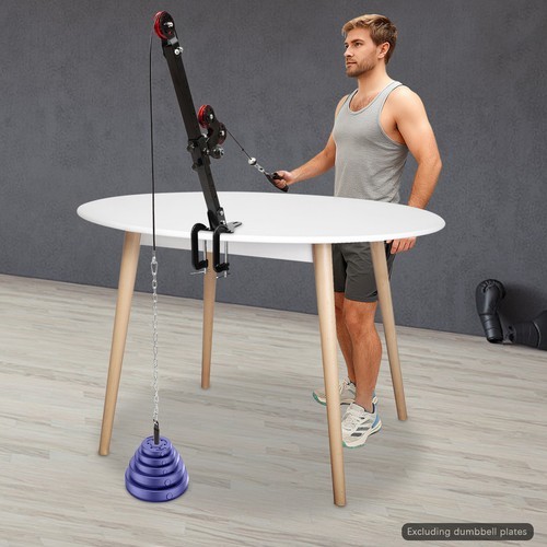 Arm Wrestling Training Table Pulley System Adjustable Gym Cable Forearm Exercise
