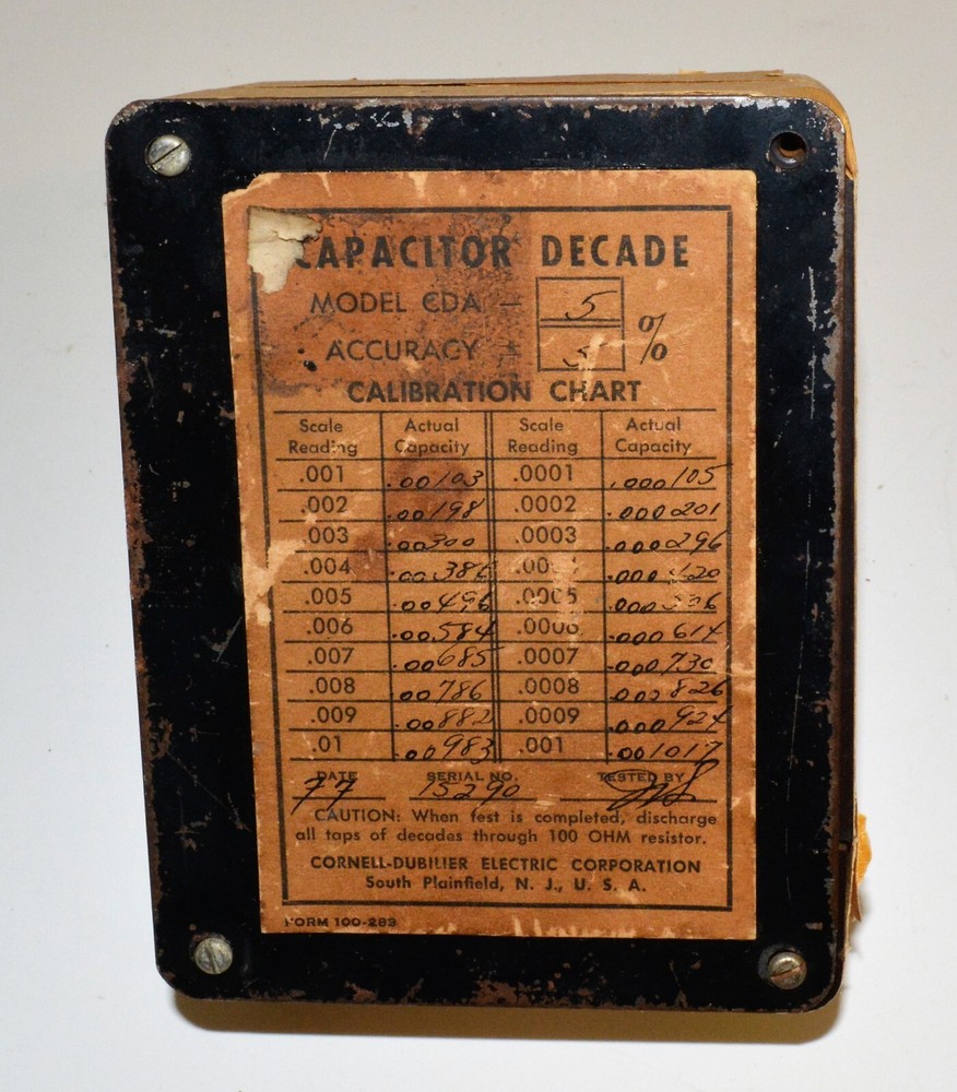 Vintage Cornell-Dubilier Decade Capacitor Model CDA 5