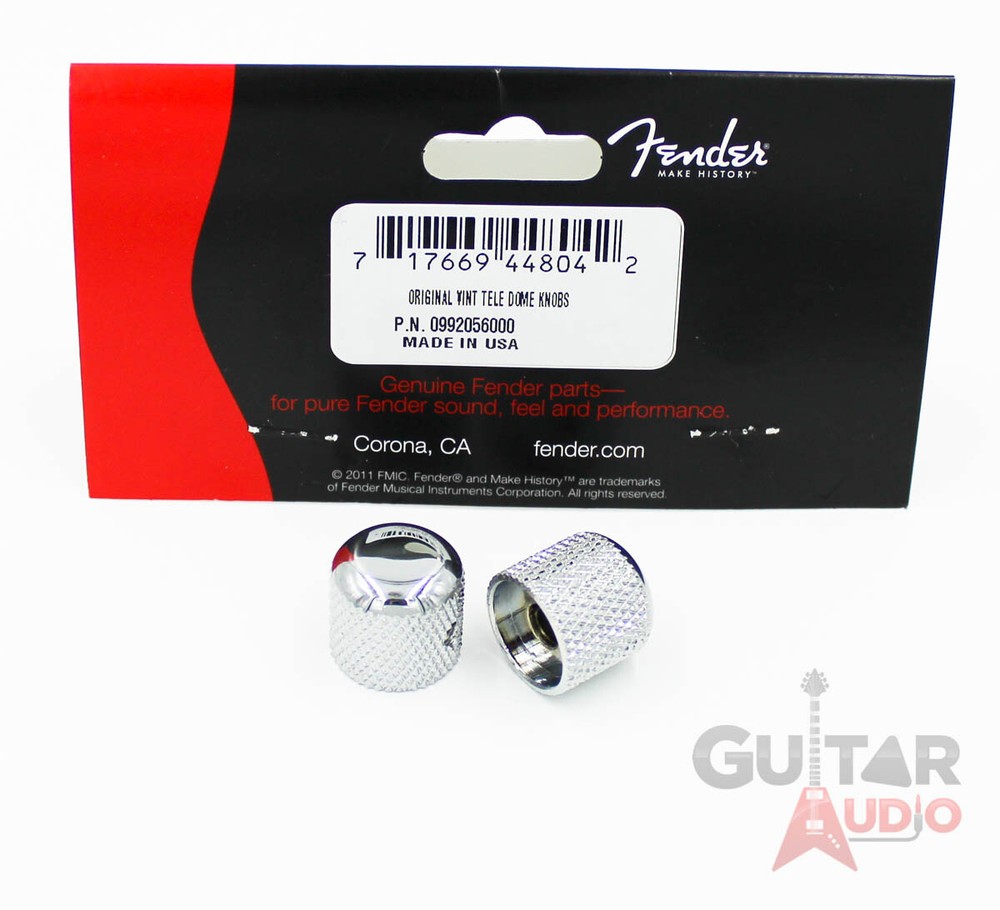 Genuine Fender Original Tele/Telecaster or Precision Bass Dome Knobs - Chrome