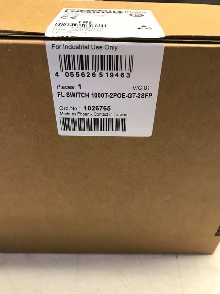 Phoenix Contact PoE + Ethernet Switch 1026765 - New, Seal Broken