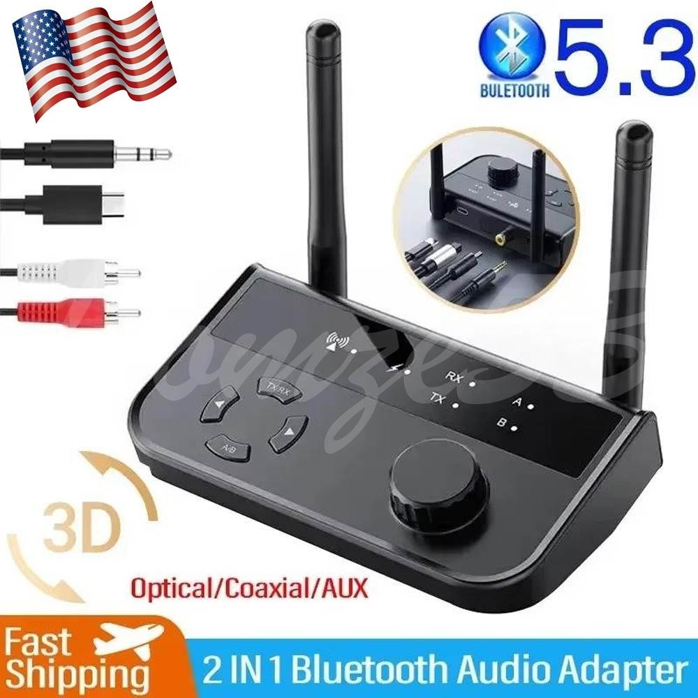 🔥5.3 Long Range Bluetooth Transmitter Receiver For TV Home Stereo Audio Adapter