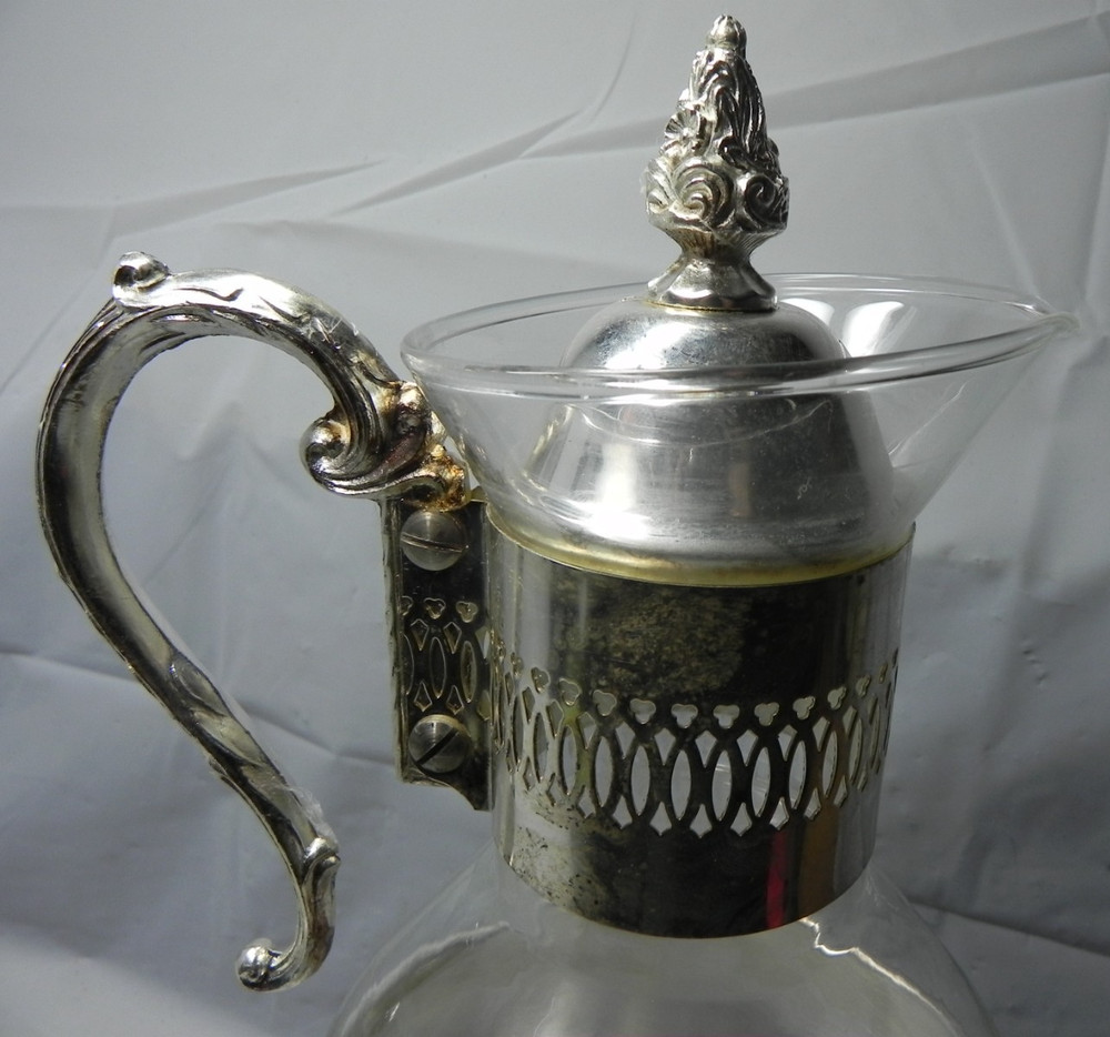 Vintage Leonard Silver Plated 10-Cup Coffee Tea Carafe & Warming Stand
