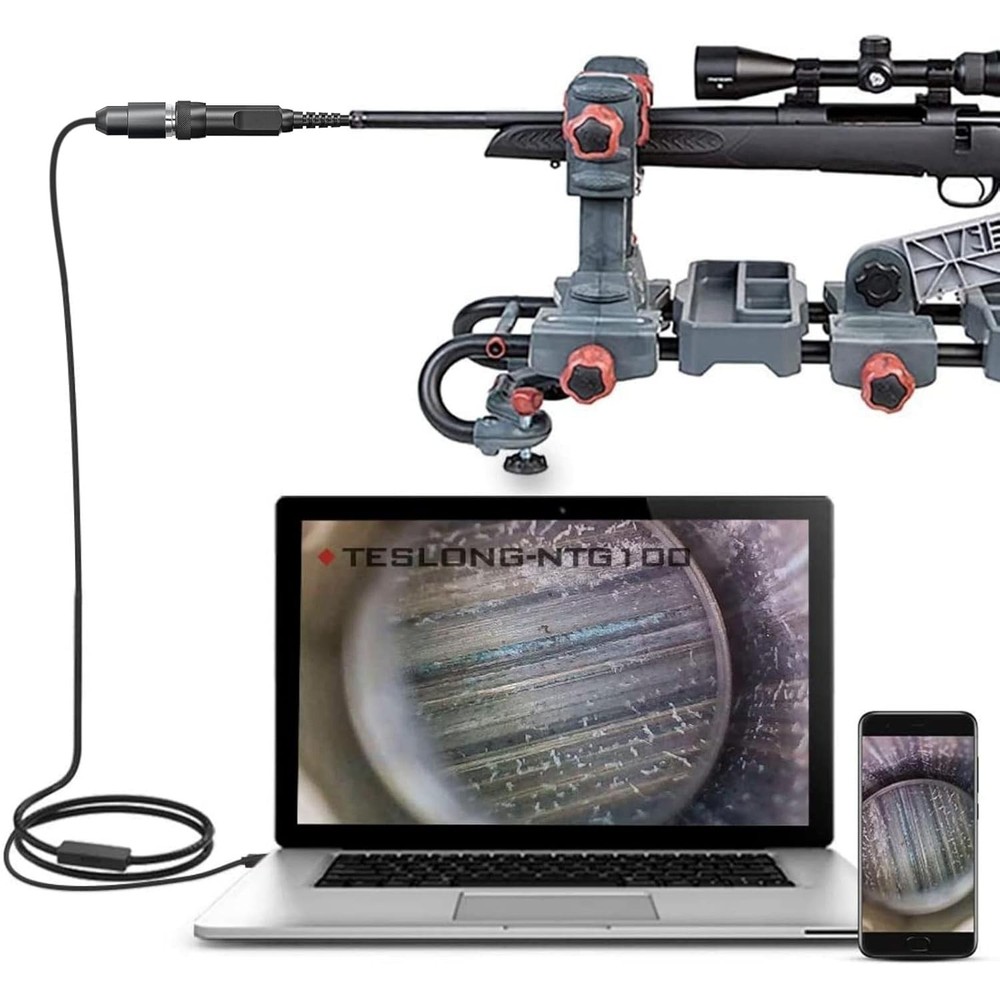 Teslong Rifle Borescope Bore Camera Gun Cleaning Camera w/3 Right-Angle Mirrors