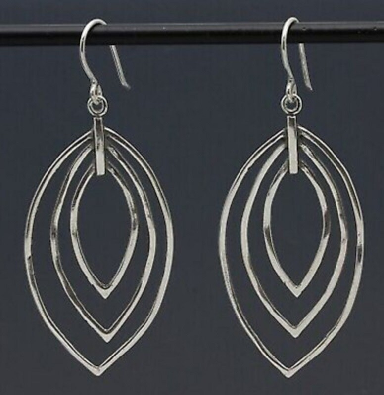 SILPADA Sterling Silver Triple Leaf Marquise Dangle Earrings  W2140