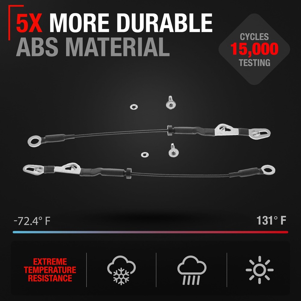 T1A Tailgate Cable Replacement Set, Rear Left & Right Side - Compatible with ...