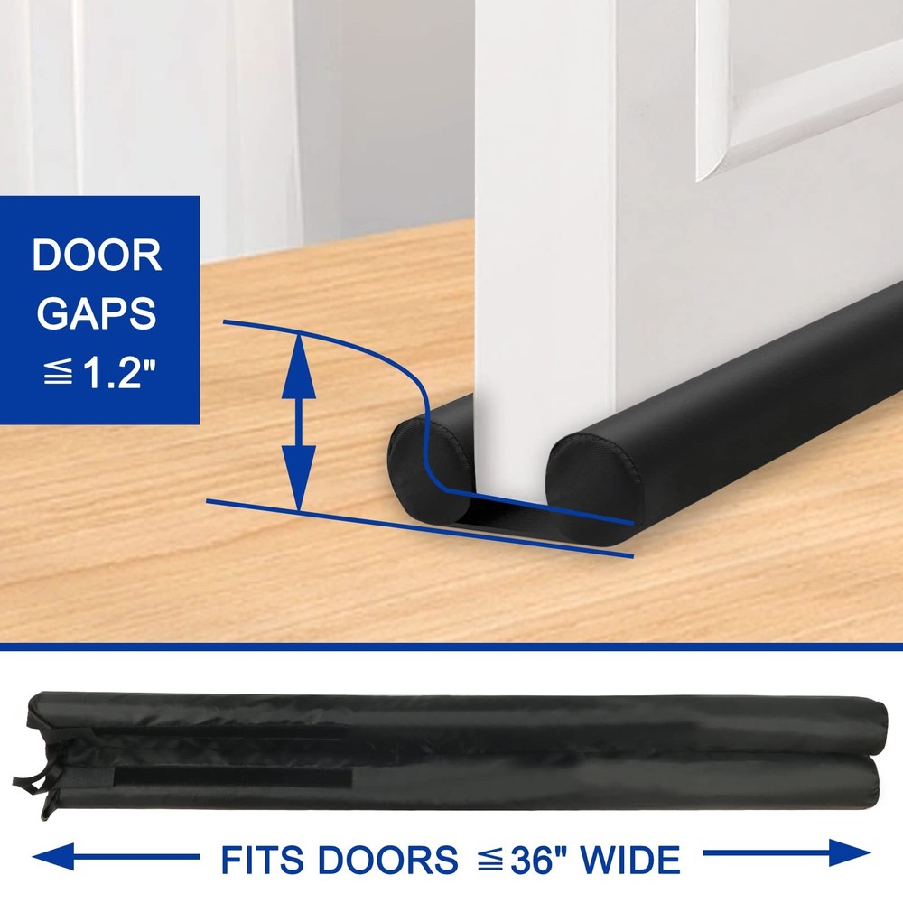 Adjustable Under Door Draft Stopper - Effectively Blocks Cold Air, Wind, Dust...