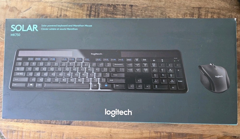 LOGITECH SOLAR KEYBOARD AND MOUSE MK750 NEW OPEN BOX read