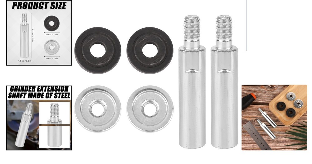6pcs Threaded Angle Grinder Extension Kit - For Tight Spaces & Smooth Grinding