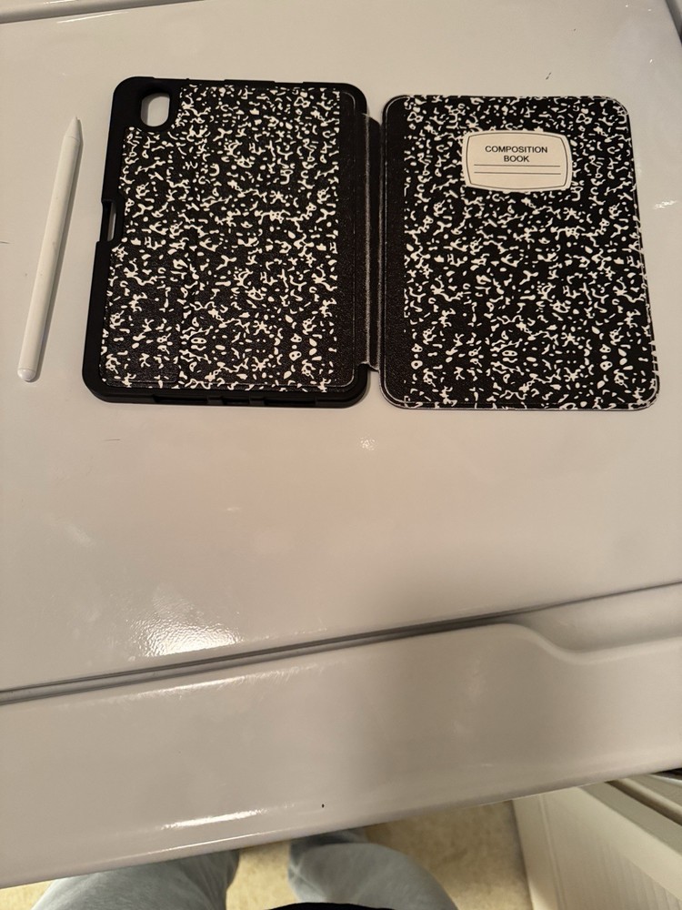 iPad mini 6th Gen Composition Book Case + White Stylus Pen – Fun & Functional