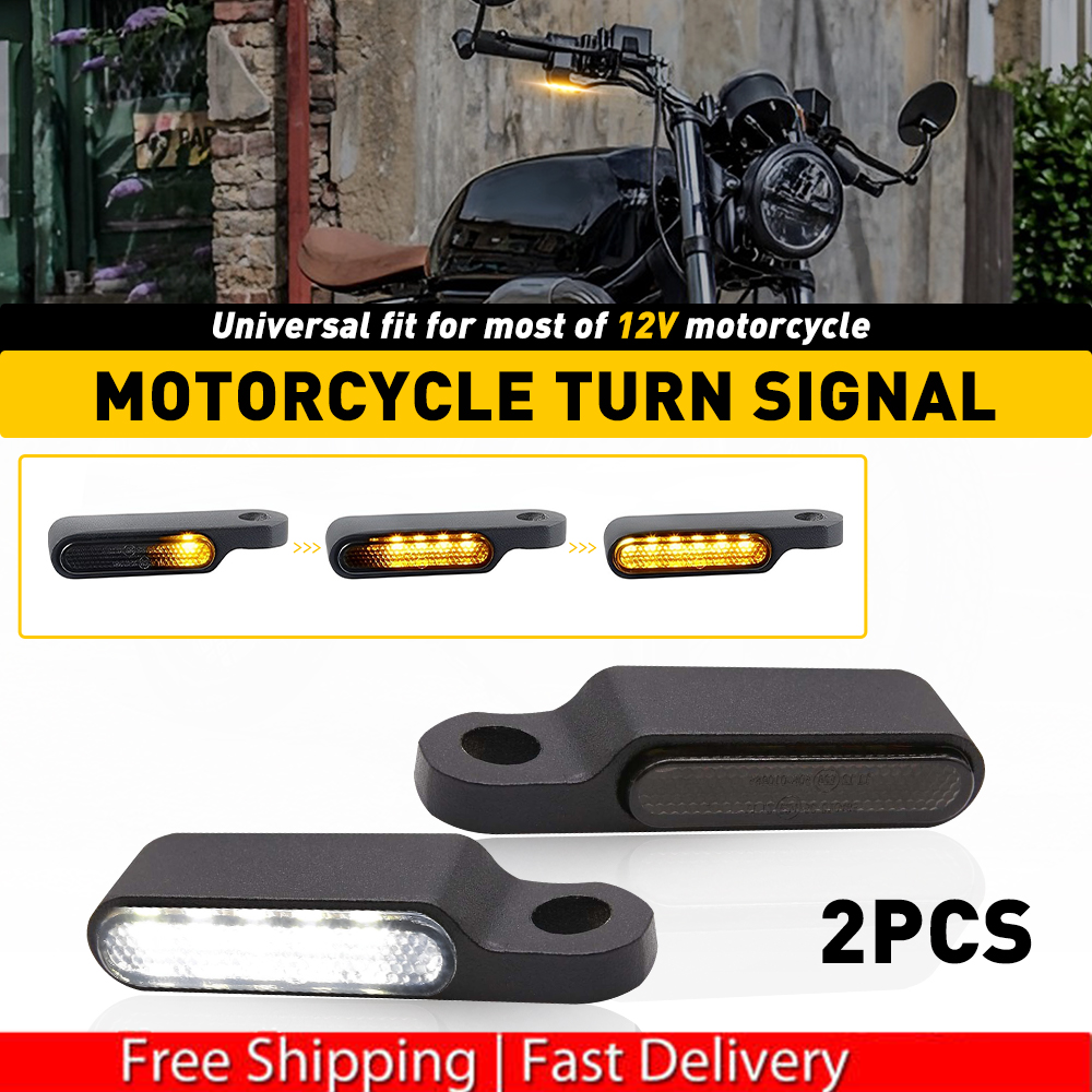 UNIVERSAL 12V Handlebar LED Turn Signals Blinker Running Light For Motorcycle