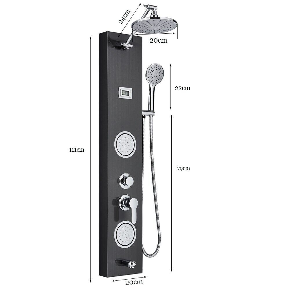 Rainfall Shower Panel Tower Faucet System Multi-Function Column Massage Body Jet
