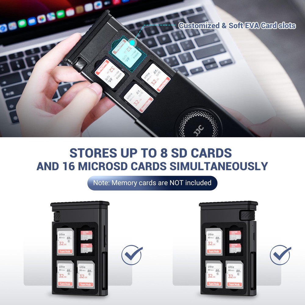 Memory Card Reader Holder, High-Speed SD Card Reader w USB 3.1 Gen 2 Type-C I...