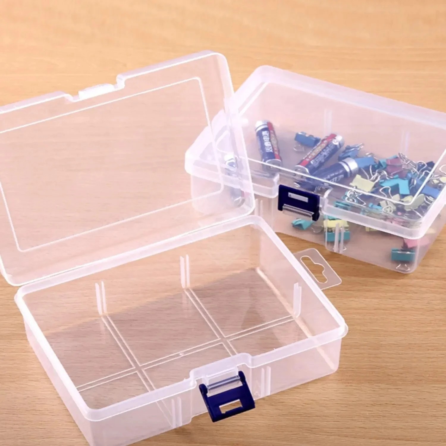 Plastic Transparent Storage Box Small Items Packing Case Organizer