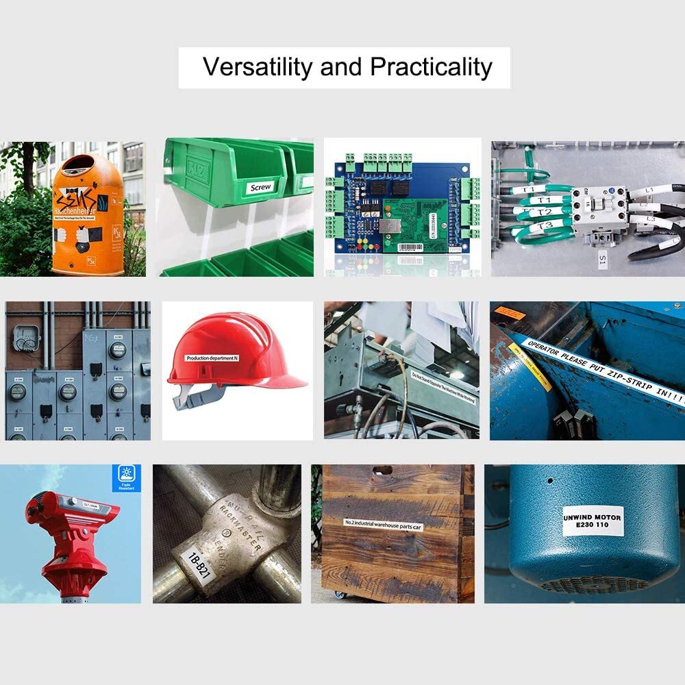 10PK For Brady BMP21 Label Cartridge M21-750-595-WT Black/White Vinyl 3/4" x21'