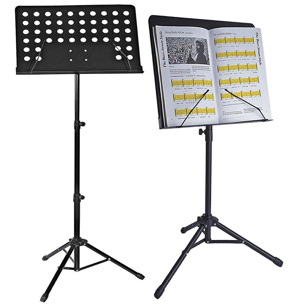 Sheet Music Stand-Metal Professional Portable Perforated Music Stand Adjustable