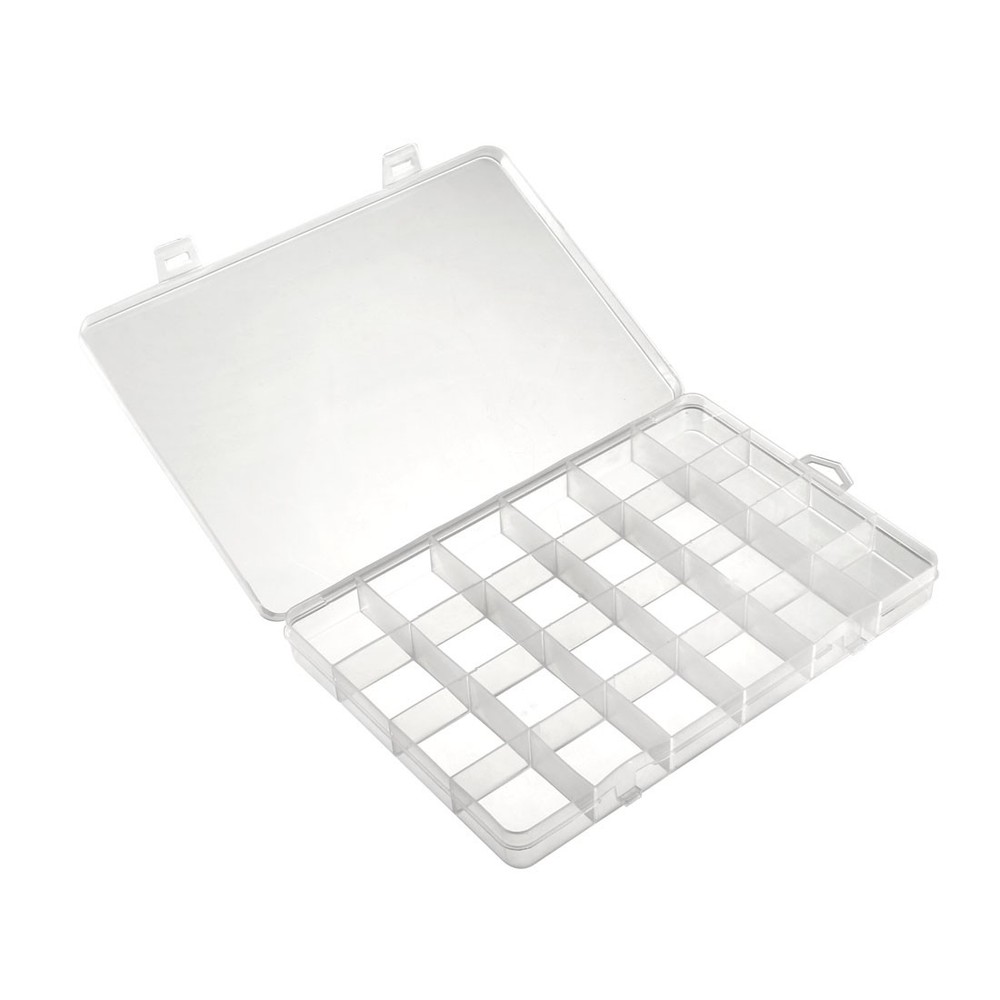 Component Storage Box PP Fixed 24 Grids Containers 193x135x21mm