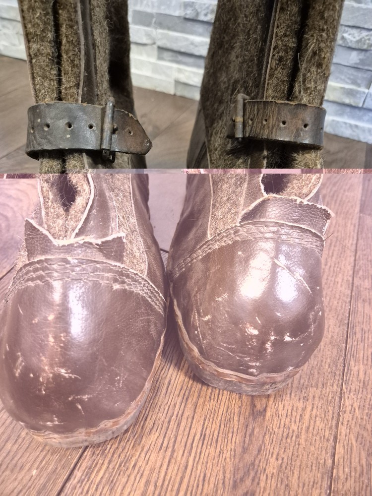 WW2 German Army Winter Sentry Boots, both maker label 1943 made, nice