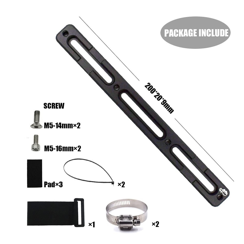 Ebike Conversion Kit for Battery Adapter Frame Mount, Aluminum Black