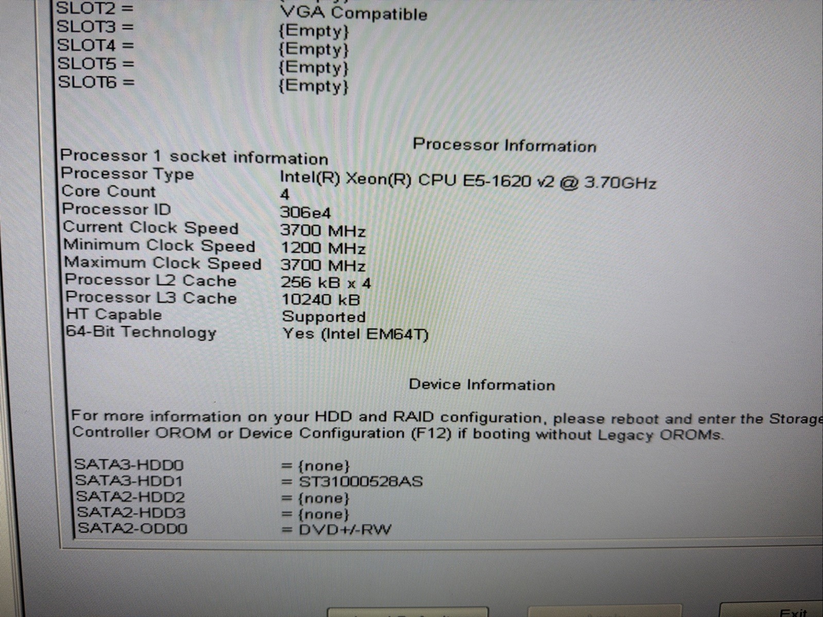 Dell Precision T3610 Computer Xeon E5-1620 v2 - 16GB RAM - 1TB HDD NVS 510 No OS