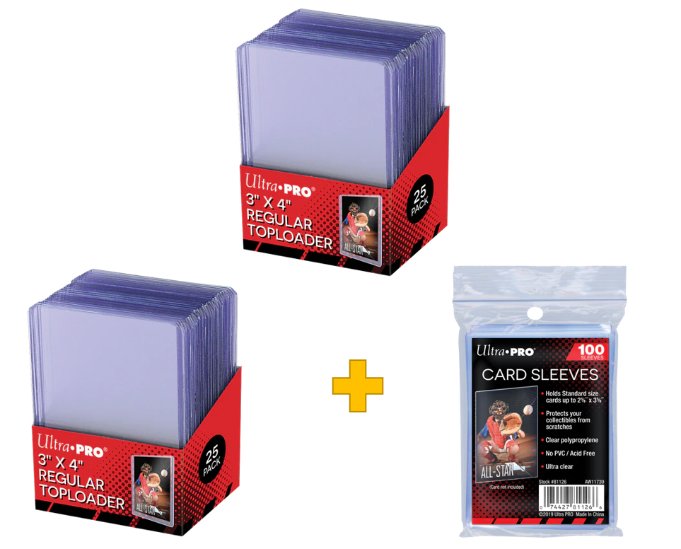Ultra Pro 3x4 Top Loaders & Soft Sleeves - 25, 50, 100, 200, 300, 500, 1000