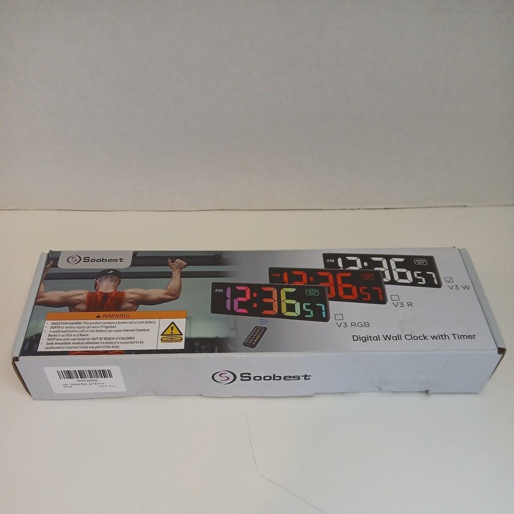 Gym Timer Digital Clock, Soobest Timer w/ Remote, Countdown Timer New in Box