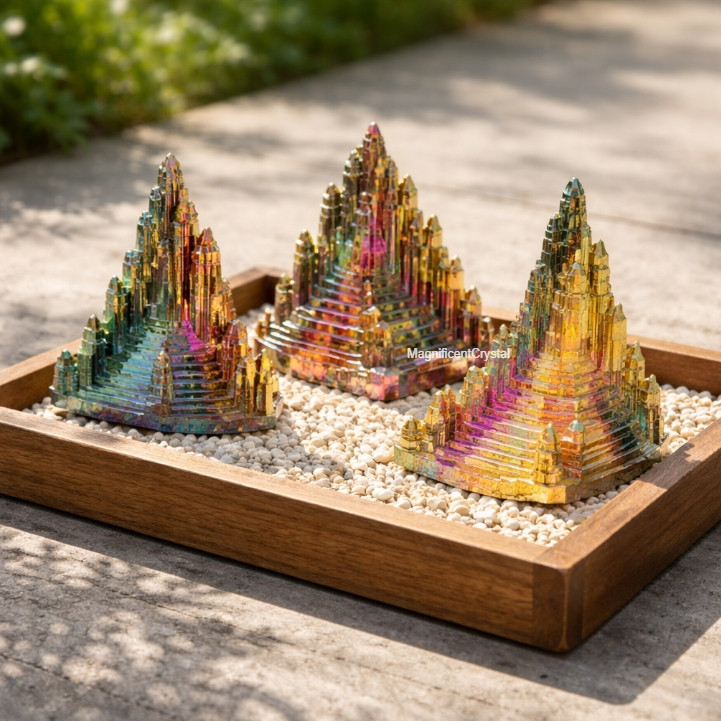 100g Rare Aura Rainbow Titanium Bismuth Quartz Natural Mineral Specimen Crystal