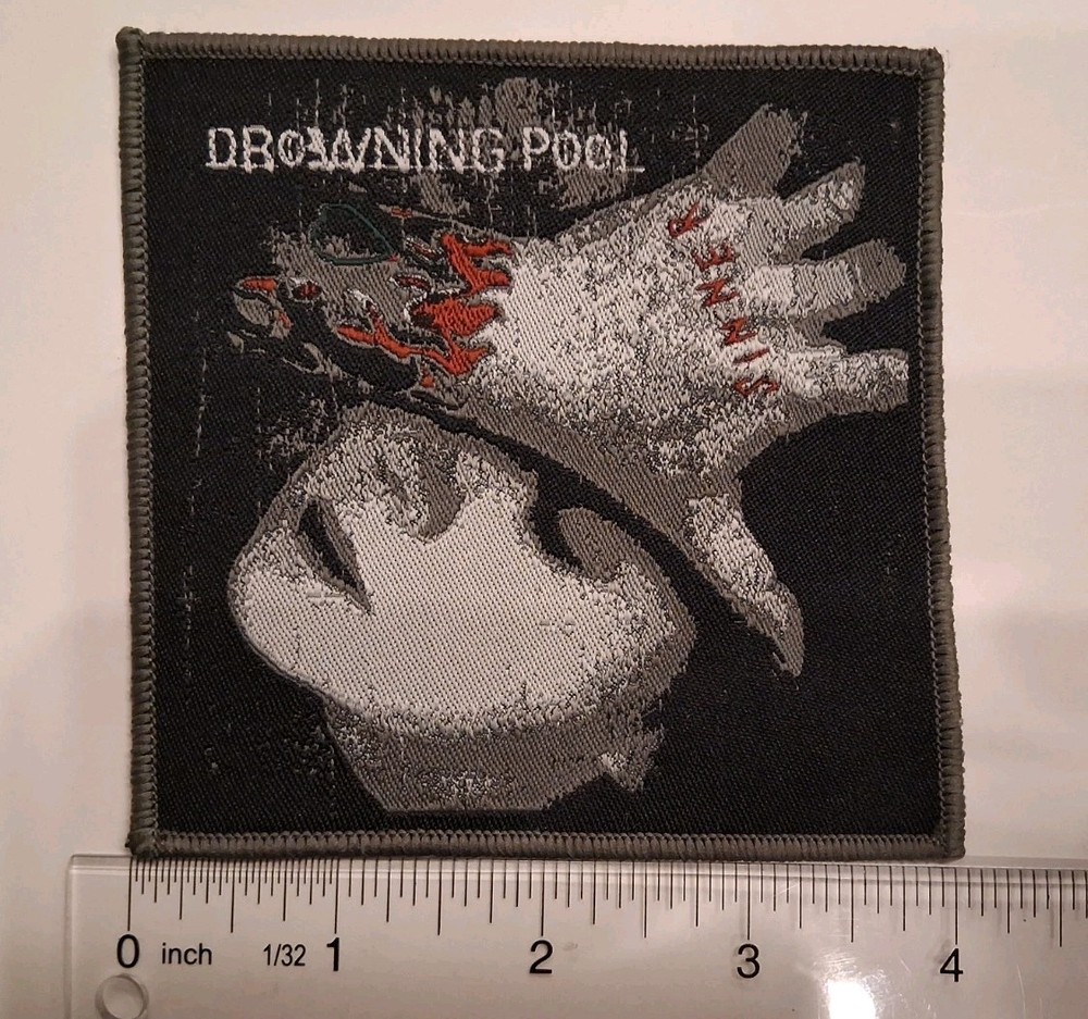Drowning Pool Sinner Grey Border Woven Patch