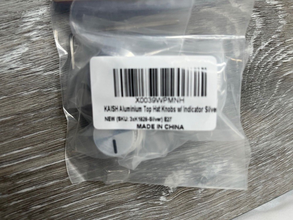 3-Pack KAISH K1828-Silver Aluminum Top Hat Knobs w/ Indicator, Silver