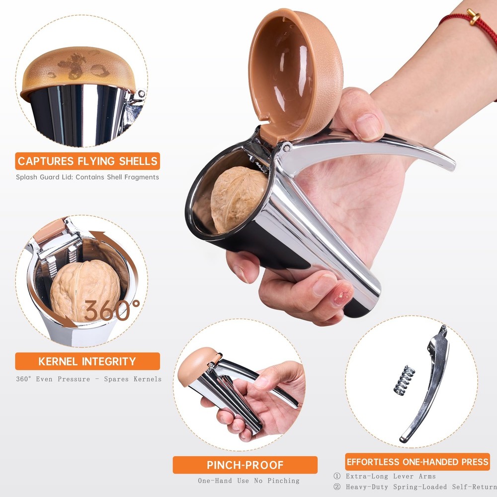 Nutcracker: Effortlessly Cracks Large to Medium Nuts, Heavy Brown Standard