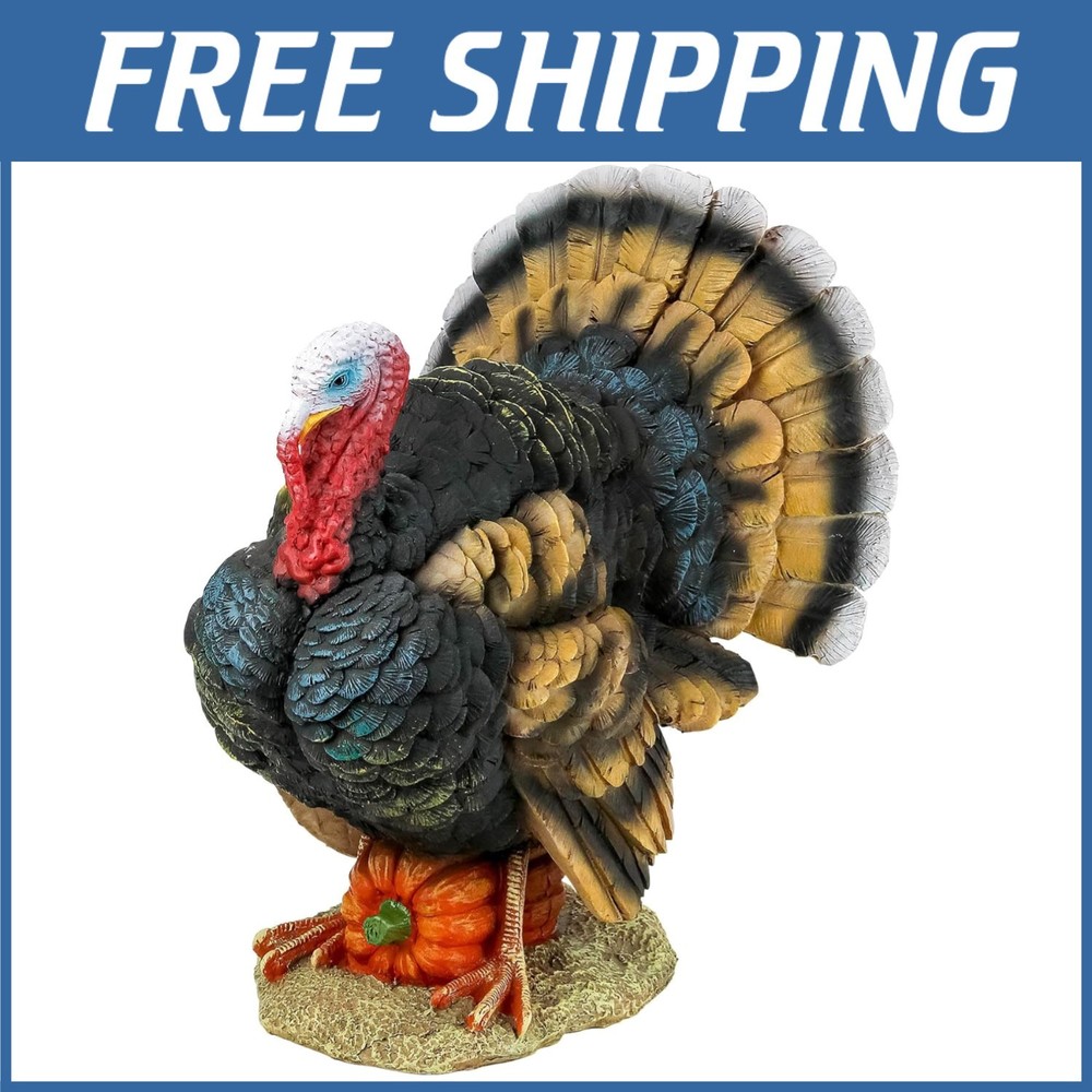 Hand-Painted North American Turkey Statue