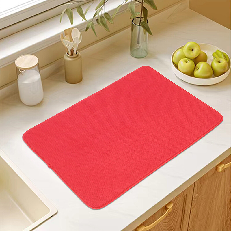 Dish Mat Drying Kitchen Mat 24" x 18" Reversible Microfiber Dish Drying Mat