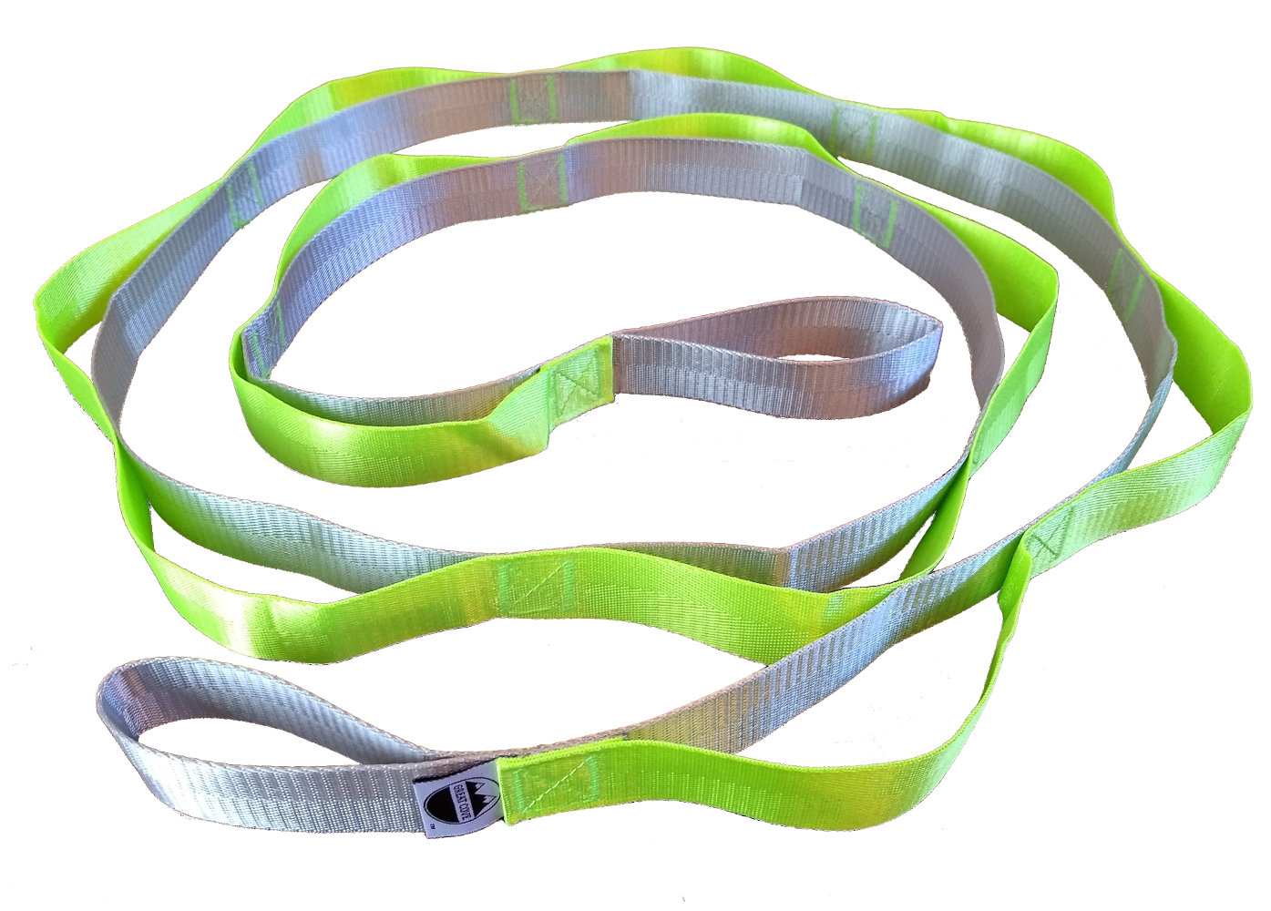 Great Cove 8 ft Stretching Strap for Yoga & Physical Therapy 14 loops Green/Gray