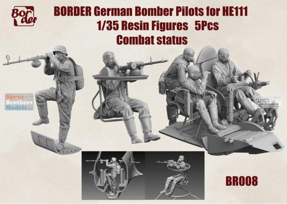 BDMBR008 1:35 Border Model He111 Bomber Pilots (Combat Status) Figure Set