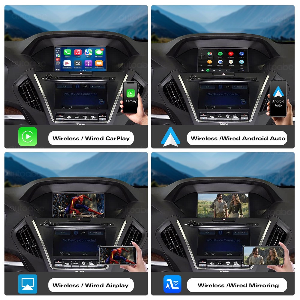 Wireless Carplay Android Auto interface For Acura MDX RDX TLX ILX RLX Honda